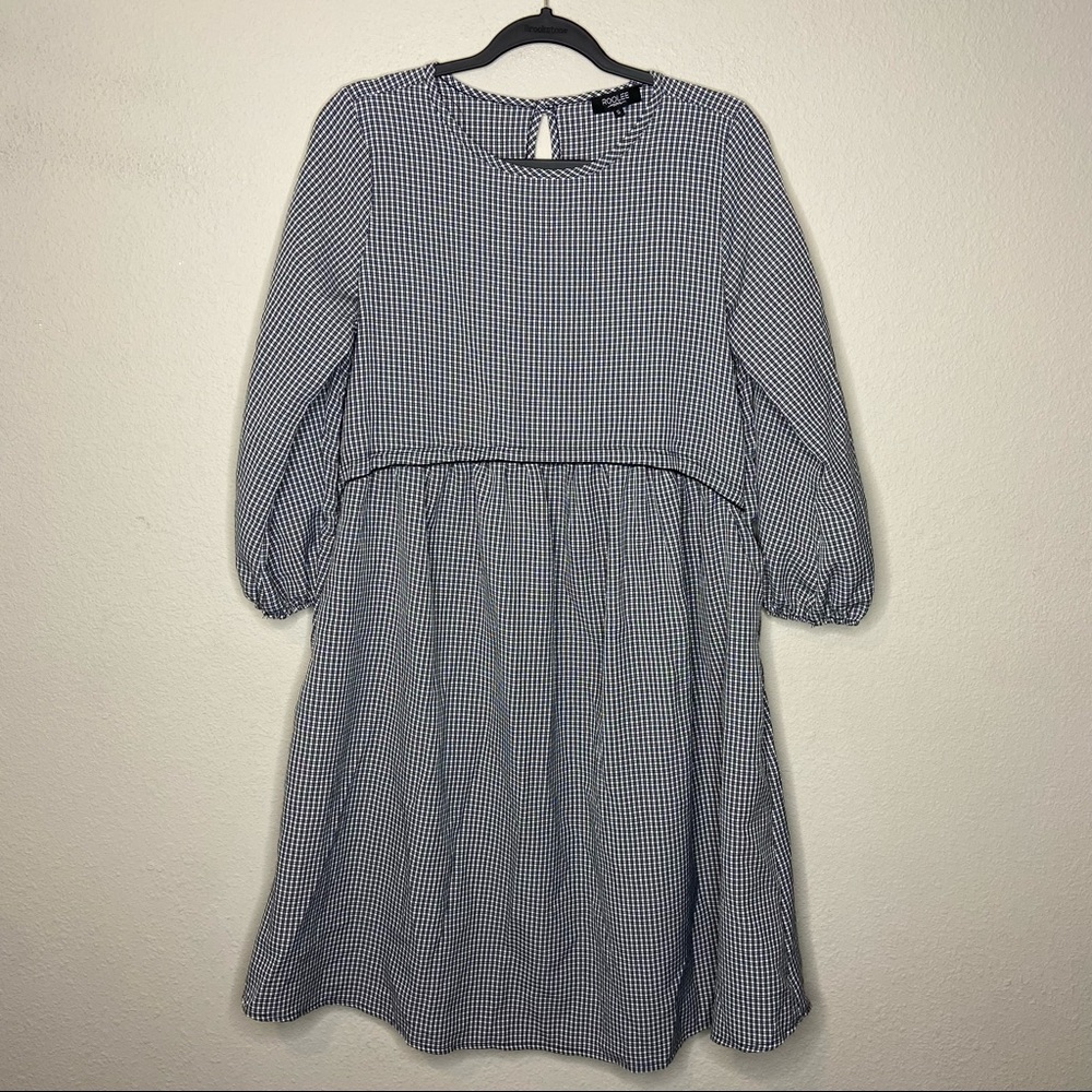 ROOLEE MOM Plaid Black White Dress Small